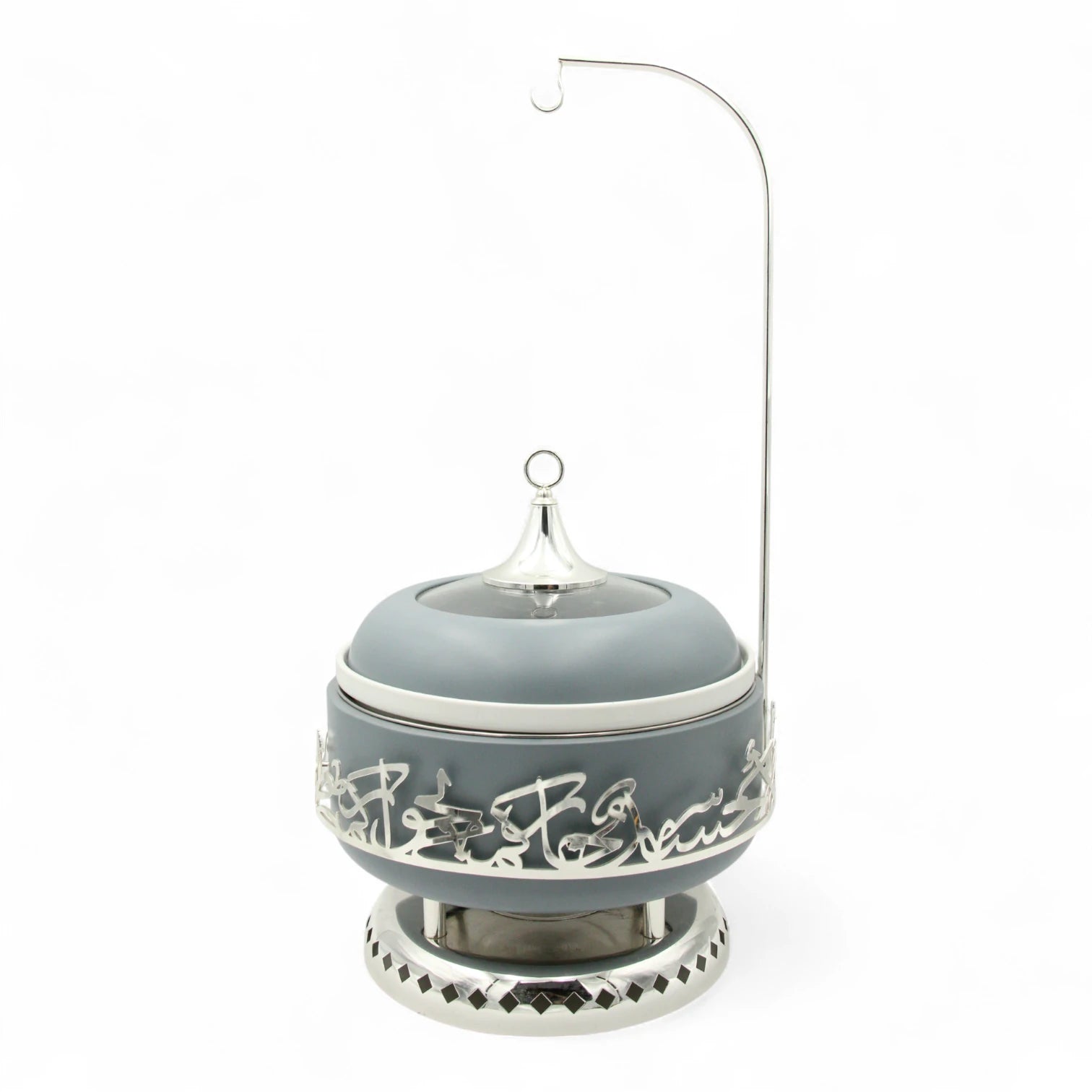 Otantik Luxury Arabic Buffet Serving Dish with Lid 6 Liter – Stainless Steel Warmer & Ceramic Insert for Hot Food, Events & Majlis Hosting-  Jiwar Collection - Damoo