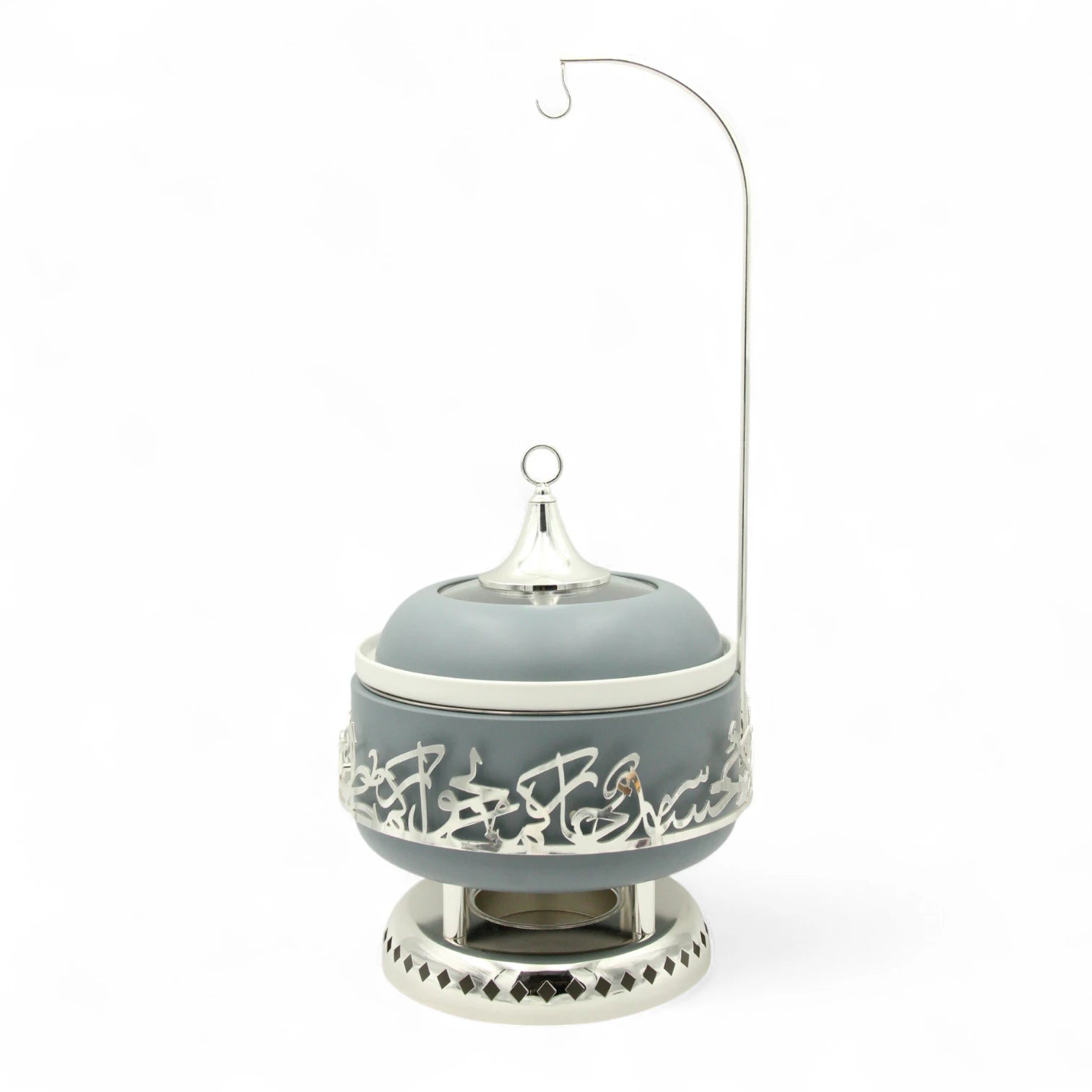 Otantik Luxury Serving Buffet by Jiwar collection  – 4L Elegant Food Server with Stainless Steel Insert, Airtight Lid & Stand | Premium Arabic Calligraphy Design for Dining & Hosting - Damoo