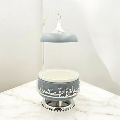 Otantik Luxury Serving Buffet by Jiwar collection  – 4L Elegant Food Server with Stainless Steel Insert, Airtight Lid & Stand | Premium Arabic Calligraphy Design for Dining & Hosting - Damoo