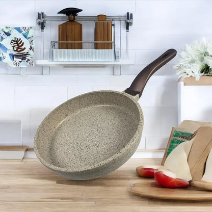 OZO Kitchenware 9-Piece Granite Non-Stick Casserole Set – Durable PTFE Non-Stick Coating, Stylish Granite Look, Heavy-Duty Die-Cast Construction, Ideal for Everyday Cooking - Damoo