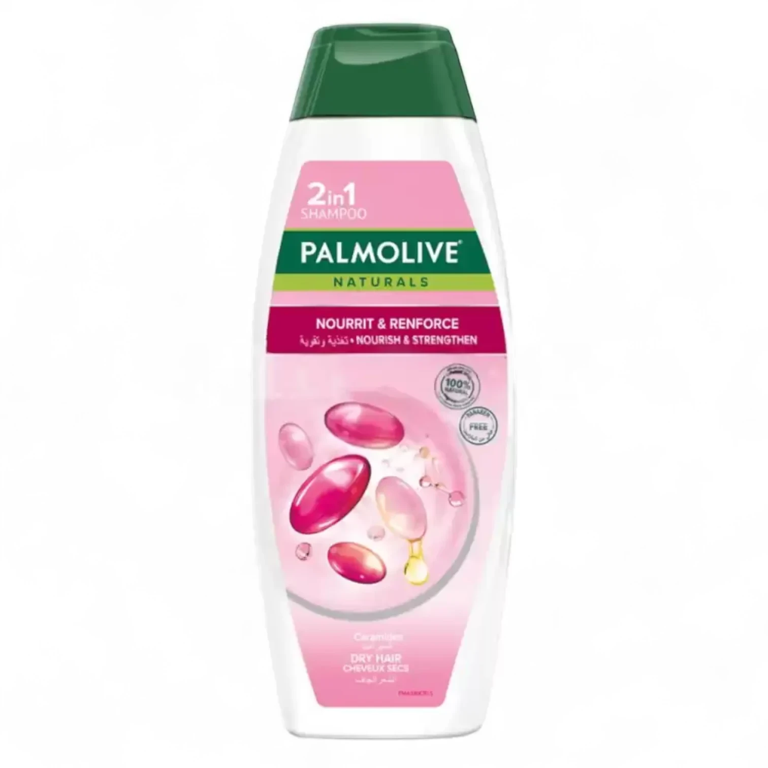 Palmolive Naturals 2 in 1 Shampoo, Nourish & Strengthen with Natural Ingredients, For Soft & Smooth Hair, 380ml - Damoo