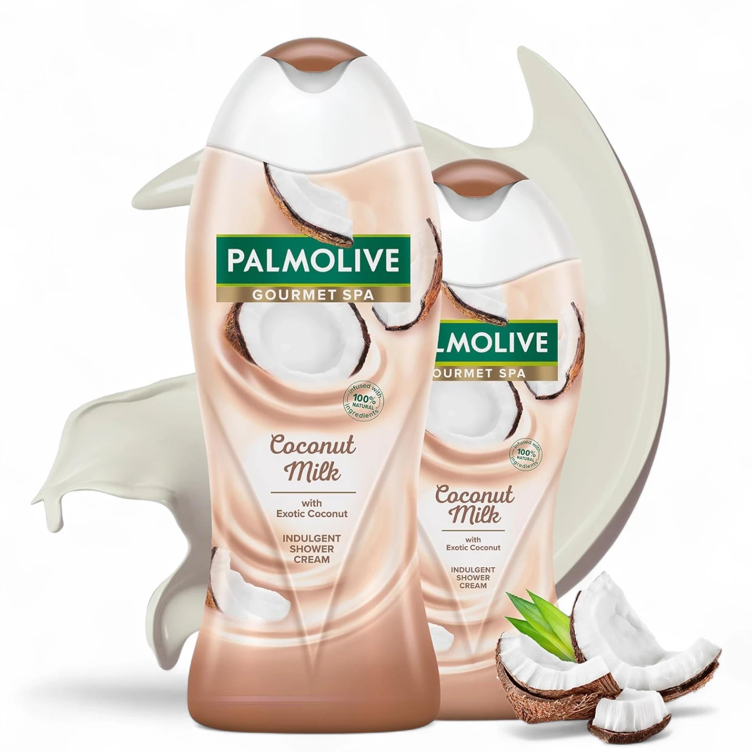 Palmolive Shower Gel Gourmet Spa Coconut Milk, 500ml + 250ml | Moisturizing Body Wash with Coconut Extract - Damoo