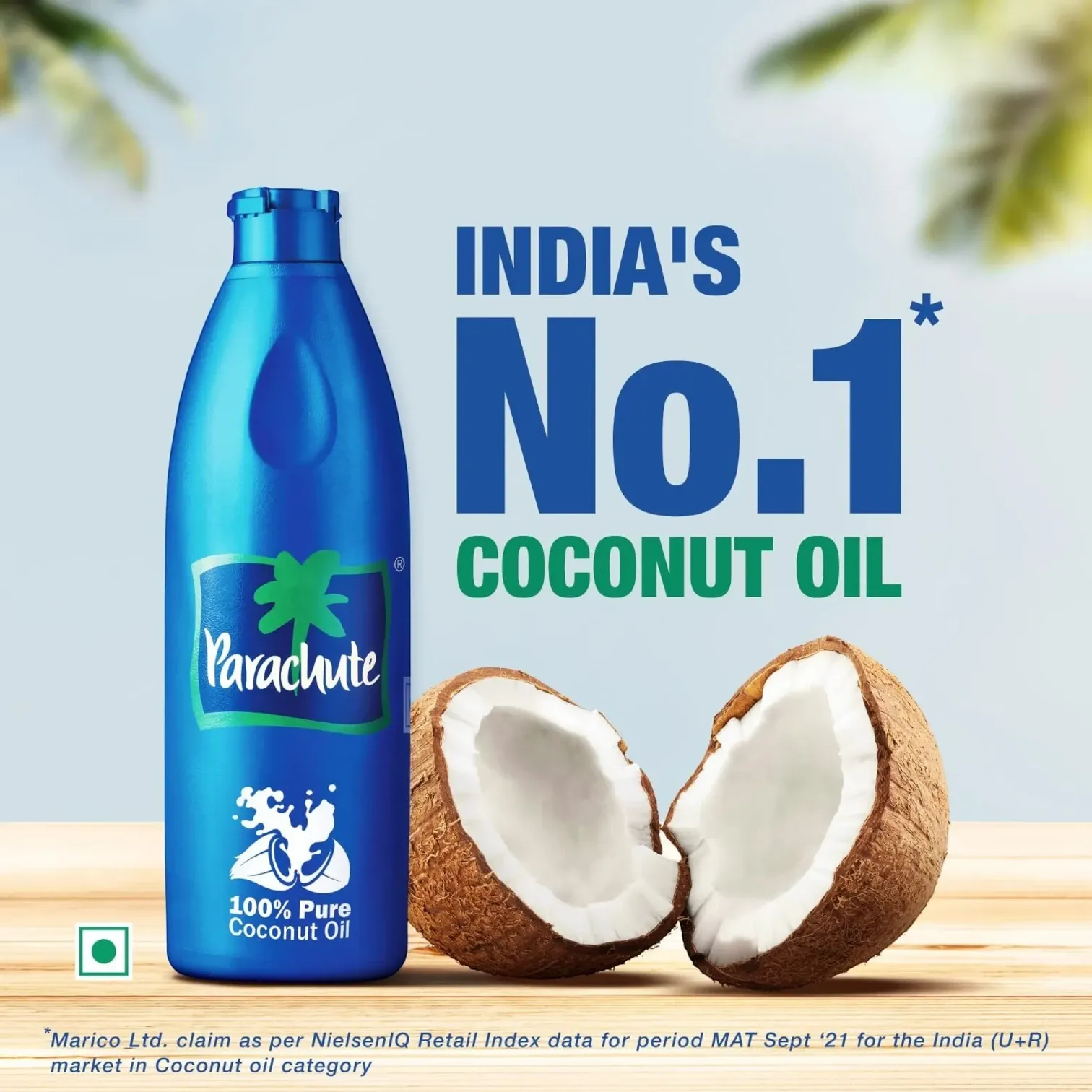 Parachute 100% Pure Coconut Oil – 450ml Cold-Pressed Edible Oil for Cooking & Hair Care – Fresh Aroma, Tamper-Proof Seal, First-Grade Coconuts - Damoo