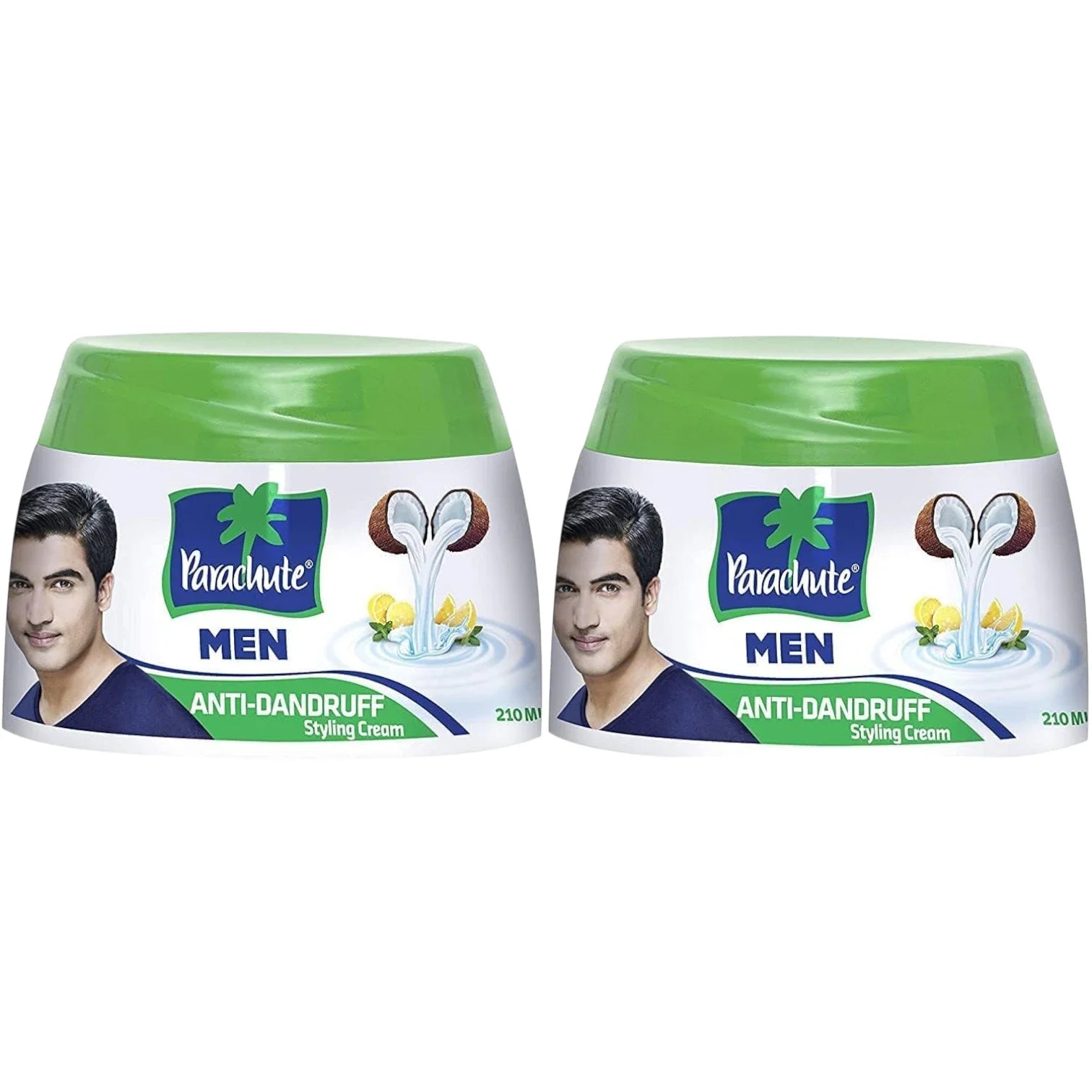 parachute Men Anti-Dandruff Hair Styling Cream – Non-Sticky Oil Replacement Cream – 140ml (Pack of 2) – Daily Use Coconut-Enriched Hair Cream for Soft, Nourished, Tidy Hair - Damoo