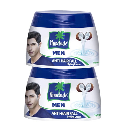 Parachute Men Anti Hairfall Styling Cream 2X – 140ml | Coconut Oil & Protein Enriched | Dye-Free Hair Cream for Men - Damoo