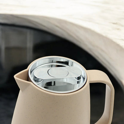 PARATI 1 Liters Vacuum Jug - High Borosilicate Glass Double-Wall, Drip-Free, Wide Opening, Heat Retention for Coffee, Tea, and Beverages - P14M-10 - Damoo