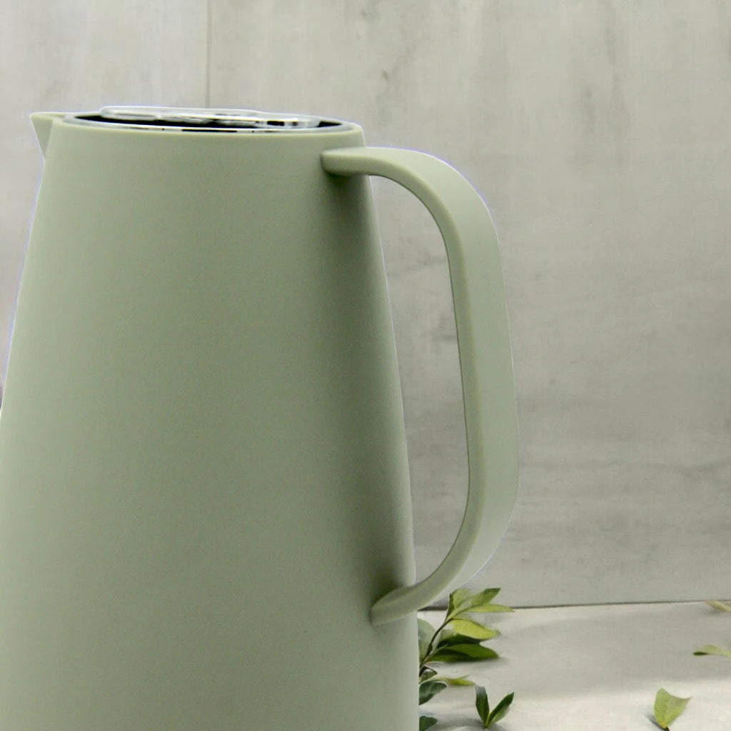 PARATI 1 Liters Vacuum Jug - High Borosilicate Glass Double-Wall, Drip-Free, Wide Opening, Heat Retention for Coffee, Tea, and Beverages - P14M-10 - Damoo
