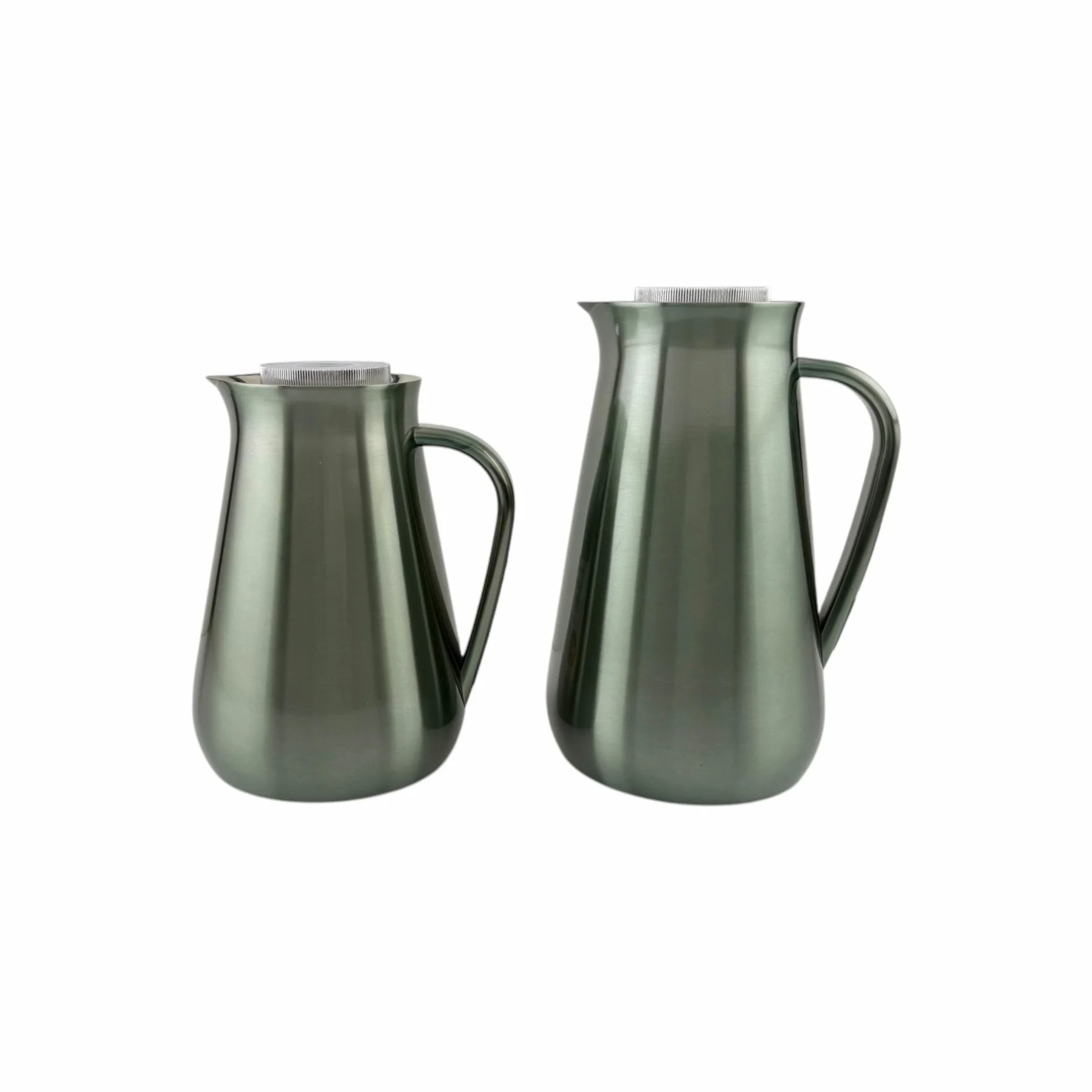 Parati Premium Double-Wall Vacuum Flask Set – 1L & 0.5L | Elegant Insulated Carafes for Serving Tea & Coffee | BPA-Free | Long Heat Retention | Certified Quality (Green) - Damoo