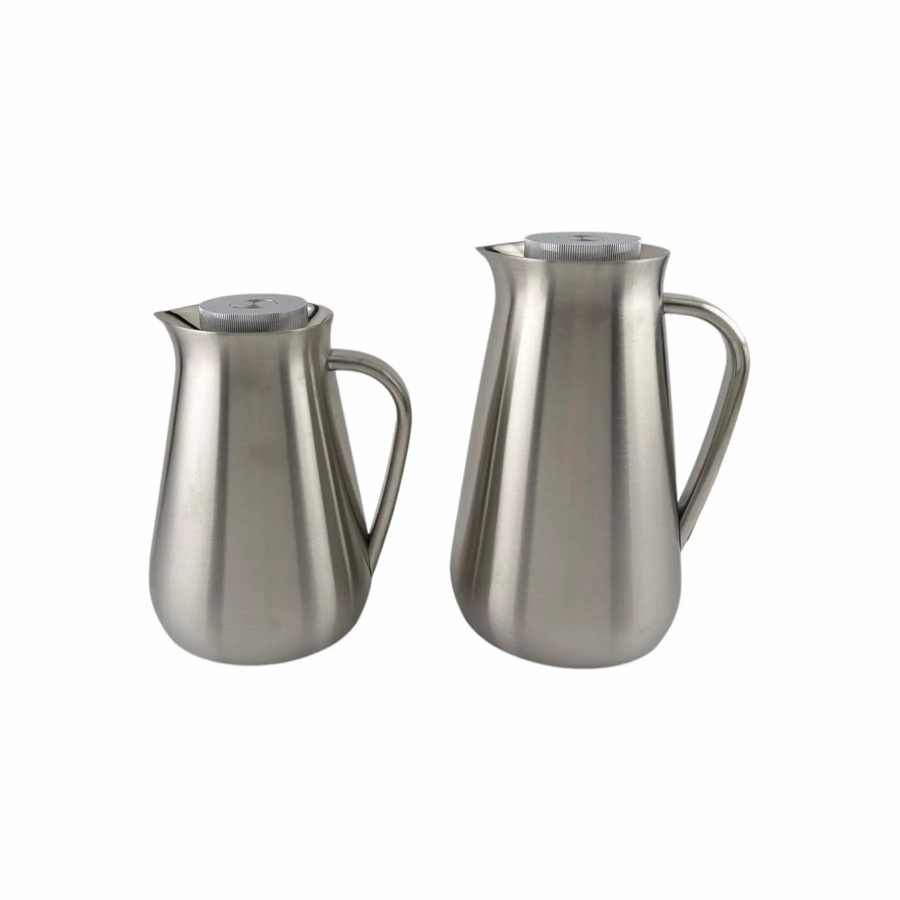 Parati Premium Double-Wall Vacuum Flask Set – 1L & 0.5L | Elegant Insulated Carafes for Serving Tea & Coffee | BPA-Free | Long Heat Retention | Certified Quality (Silver) - Damoo