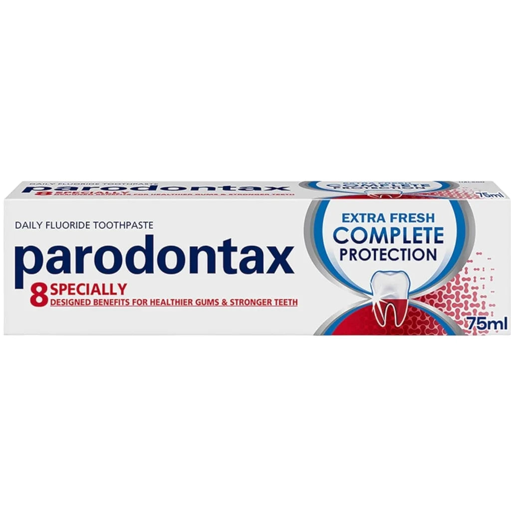 Parodontax Complete Protection Fluoride Toothpaste 75ml – Extra Fresh – Gum Care, Anti-Gingivitis, Plaque Removal & Enamel Strengthening Toothpaste for Bleeding Gums - Damoo