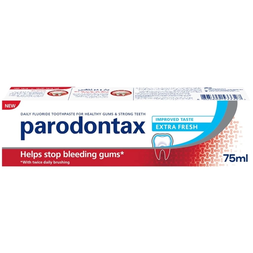 Parodontax Extra Fresh Toothpaste for Bleeding Gums 75ml Tube – Fluoride Peppermint Toothpaste for Plaque Removal, Gum Care & Fresh Breath – for Daily Oral Health - Damoo