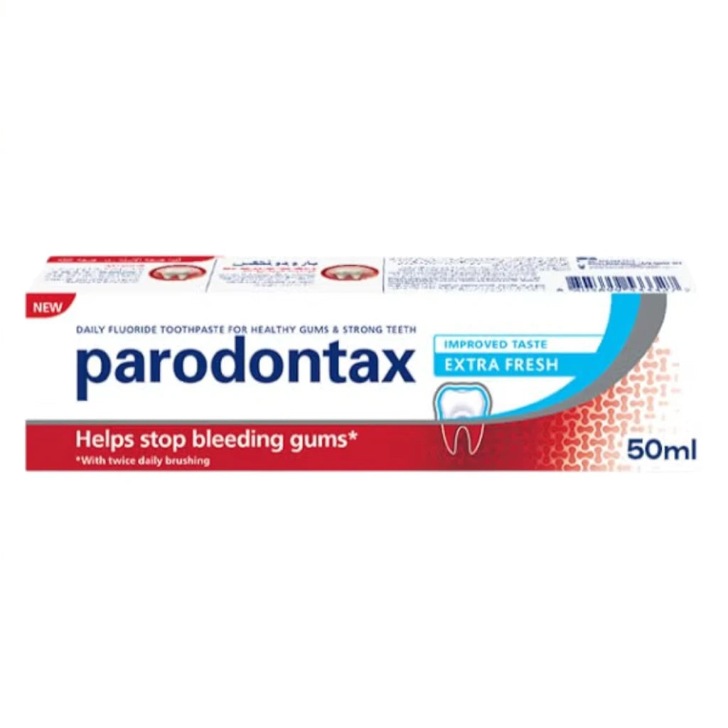 Parodontax Toothpaste for Bleeding Gums 50ml – Extra Fresh Peppermint Flavour | Daily Fluoride Protection & Advanced Plaque Removal - Damoo