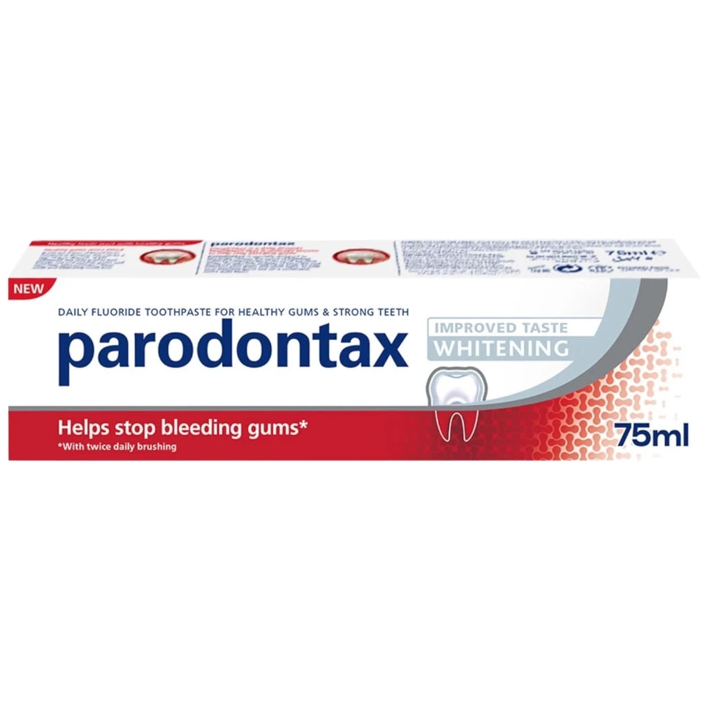 Parodontax Whitening Toothpaste for Bleeding Gums – Mint Flavour Fluoride Toothpaste for Gum Disease Prevention, Gentle Whitening & Fresh Breath – 75ml Tube for Daily Oral Care - Damoo