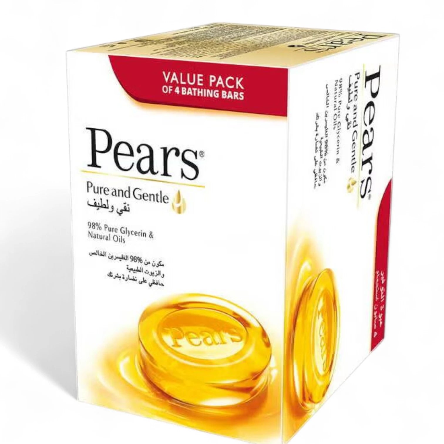 Pears Pure & Gentle Glycerin Soap Bar with Pear Scent 125g x 4 – Soap-Free, Paraben-Free, Deep Moisturizing for Sensitive Skin – Gentle Daily Cleansing - Damoo