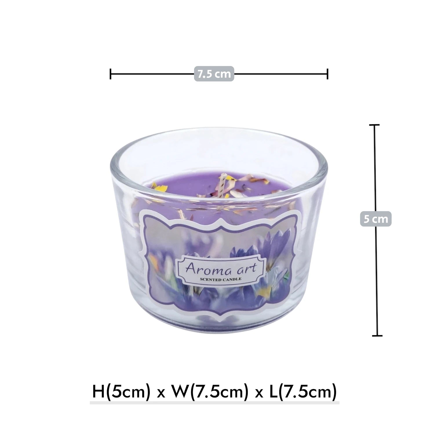 Aroma Art Scented Candle in Glass Jar – Long Lasting Aromatherapy Candle with Multiple Fragrance Options for Home, Bedroom, Spa & Relaxation Décor (5H x 7.5W x 7.5L CM) - Damoo