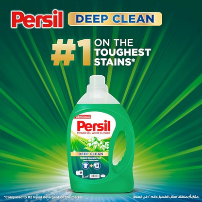 Persil Power Gel Liquid Laundry Detergent – White Flower, 2.9L + 1L Free | Deep Clean German Technology | Long-Lasting Freshness & Fabric Safe - Damoo