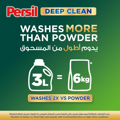 Persil Power Gel Liquid Laundry Detergent – White Flower, 2.9L + 1L Free | Deep Clean German Technology | Long-Lasting Freshness & Fabric Safe - Damoo