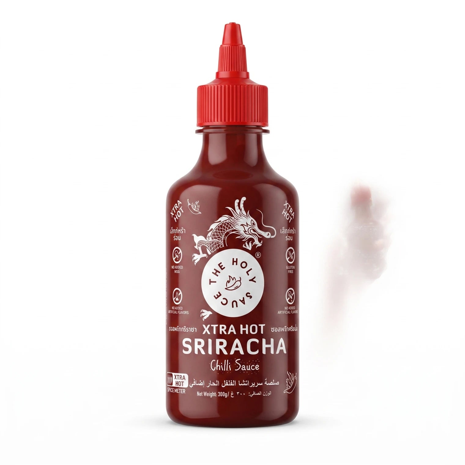 The Holy Sauce Xtra Hot Sriracha Chilli Sauce 300g – No Added MSG, Gluten Free, No Artificial Flavors
