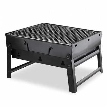 HU TOUR Barbecue Fiesta (HTO-1022) – 22 x 30 x 46 cm Rectangular Barbecue Grill with Mesh Grate and Lower Shelf