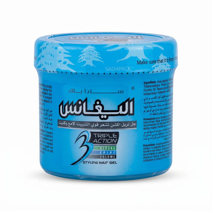 Elegance Hair Gel 500 ml – Blue Hair Styling Gel with Castor Oil and English & Arabic Labeling