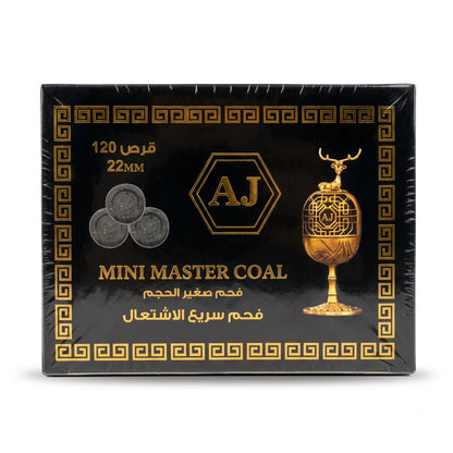 AJ Mini master coal 22mm Charcoal Discs – 120 Pieces | Small Size | Fast Ignition