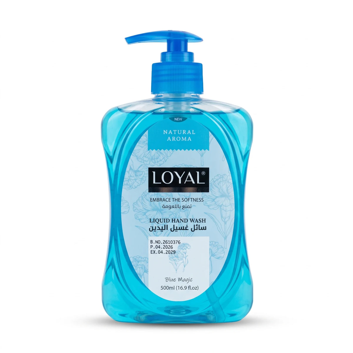 LOYAL NATURAL AROMA Liquid Hand Wash 500ml – Blue Magic Scent, Blue Pump Dispenser