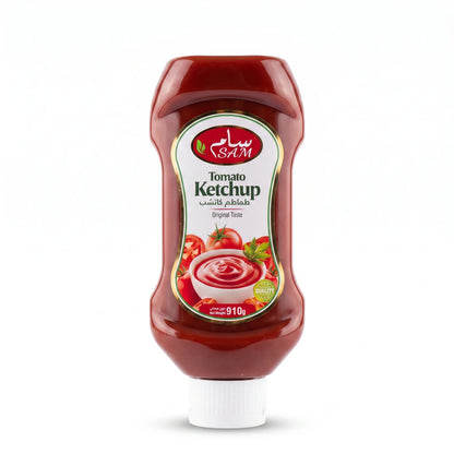 SAM Tomato Ketchup 910 Grams – Original Taste Red Condiment for Meals and Snacks