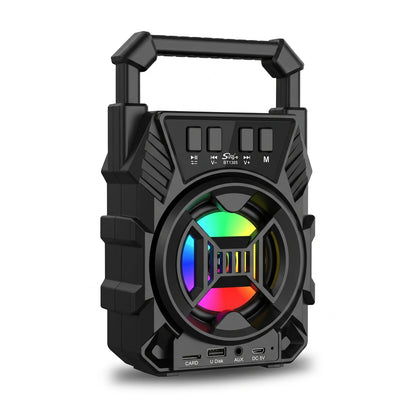Sing-e BT1305 Portable Audio Speaker – Black | 1200mAh Battery, 3 Hours, AUX, CARD & U Disk, Multicolor LED Lights