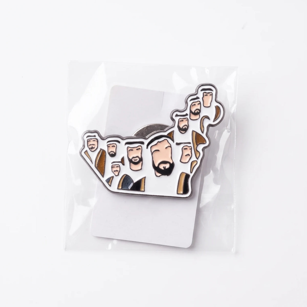 UAE National Day Magnetic Badge – Multicolor Decorative Lapel Badge with Stylized Group Design, Single Piece in Clear Protective Sleeve