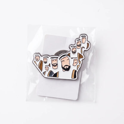 UAE National Day Magnetic Badge – Multicolor Decorative Lapel Badge with Stylized Group Design, Single Piece in Clear Protective Sleeve