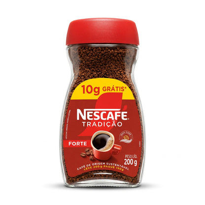 NESCAFÉ® TRADIÇÃO FORTE Instant Soluble Coffee Granules 200 g – 100% Coffee | Sustainably Sourced Coffee | Granulated Coffee Jar
