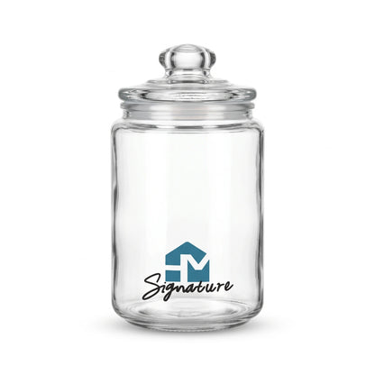 Signature 600 ML Glass Storage Jar – Airtight Lid, Clear Container with Decorative Knob for Organised Home Storage