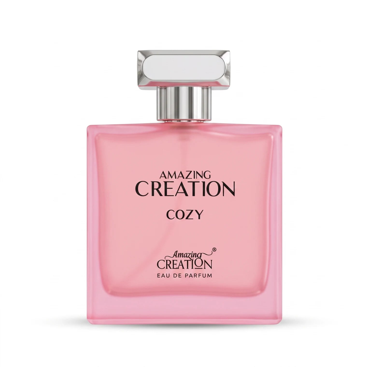 Amazing Creation Cozy Eau de Parfum 100 ML – Pink Rectangular Bottle with Metallic Silver Cap