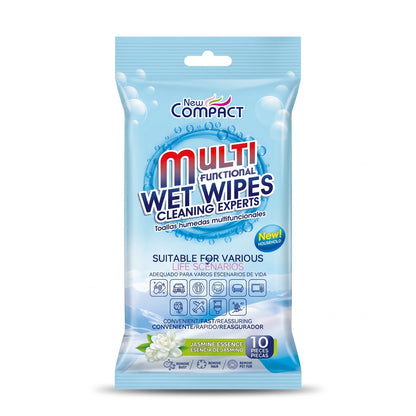 EXITO New Compact Household Wet Wipes – 10 Pieces with Jasmine Essence | Multifunctional Cleaning Wipes for Dust, Hair and Pet Fur