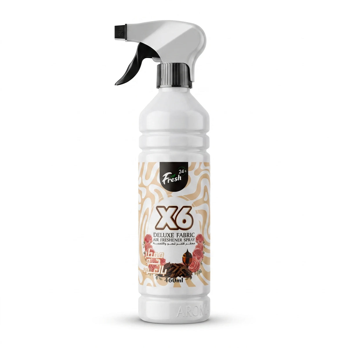 24h Fresh X6 Delux Fabric Air Freshener Spray – Oudh Scent, 460ml | Home and Fabric Fragrance Solution