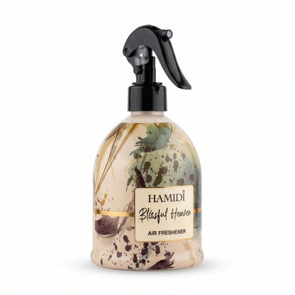 HAMIDI Blissful Heaven Air Freshener – 500 ML | Pump Dispenser | Decorative Patterned Bottle for Home, Bedroom and Living Room Freshening