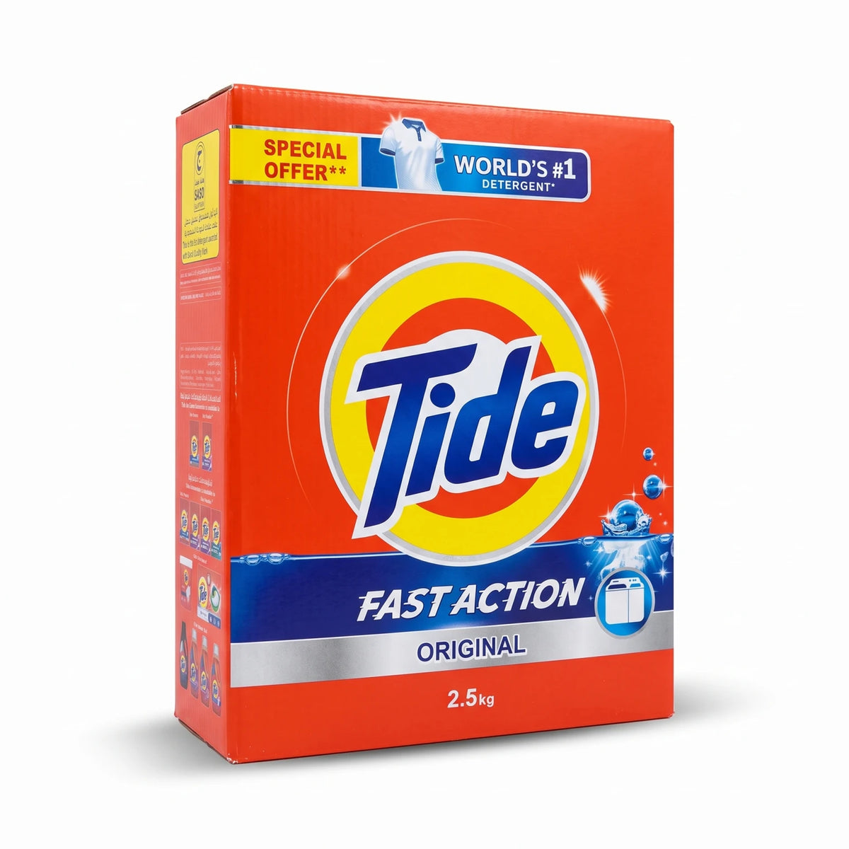 Tide Original Laundry Detergent Powder 2.5 kg | Fast Action Washing Machine Formula