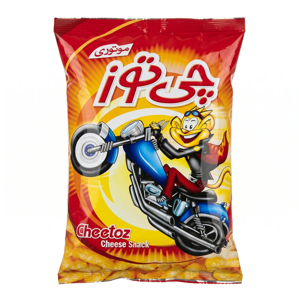 Cheetoz Cheese Snack 180 grams – Cheese-Flavoured Snack with Colourful Motorcycle-Themed Cartoon Packaging