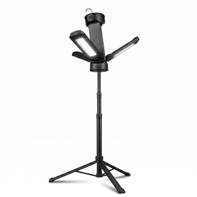 Collapsible Super Bright Work light - D78 | Black LED Work Light with Adjustable 270°/90° Head and Long Pole for Flexible Positioning