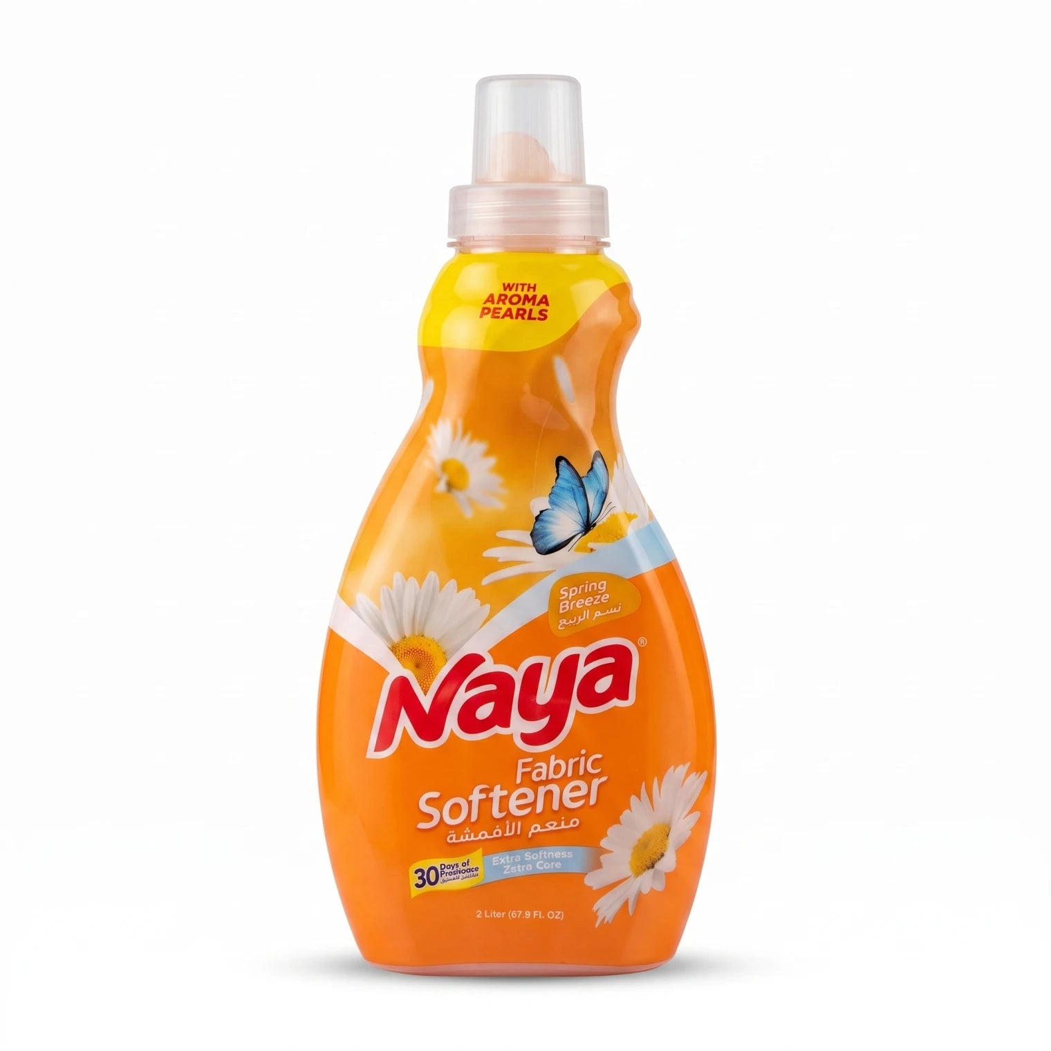 Naya Fabric Softener Spring Breeze, 2 Liters | Aroma Pearls | 30% More Freshness, Extra Softness and Care for Laundry