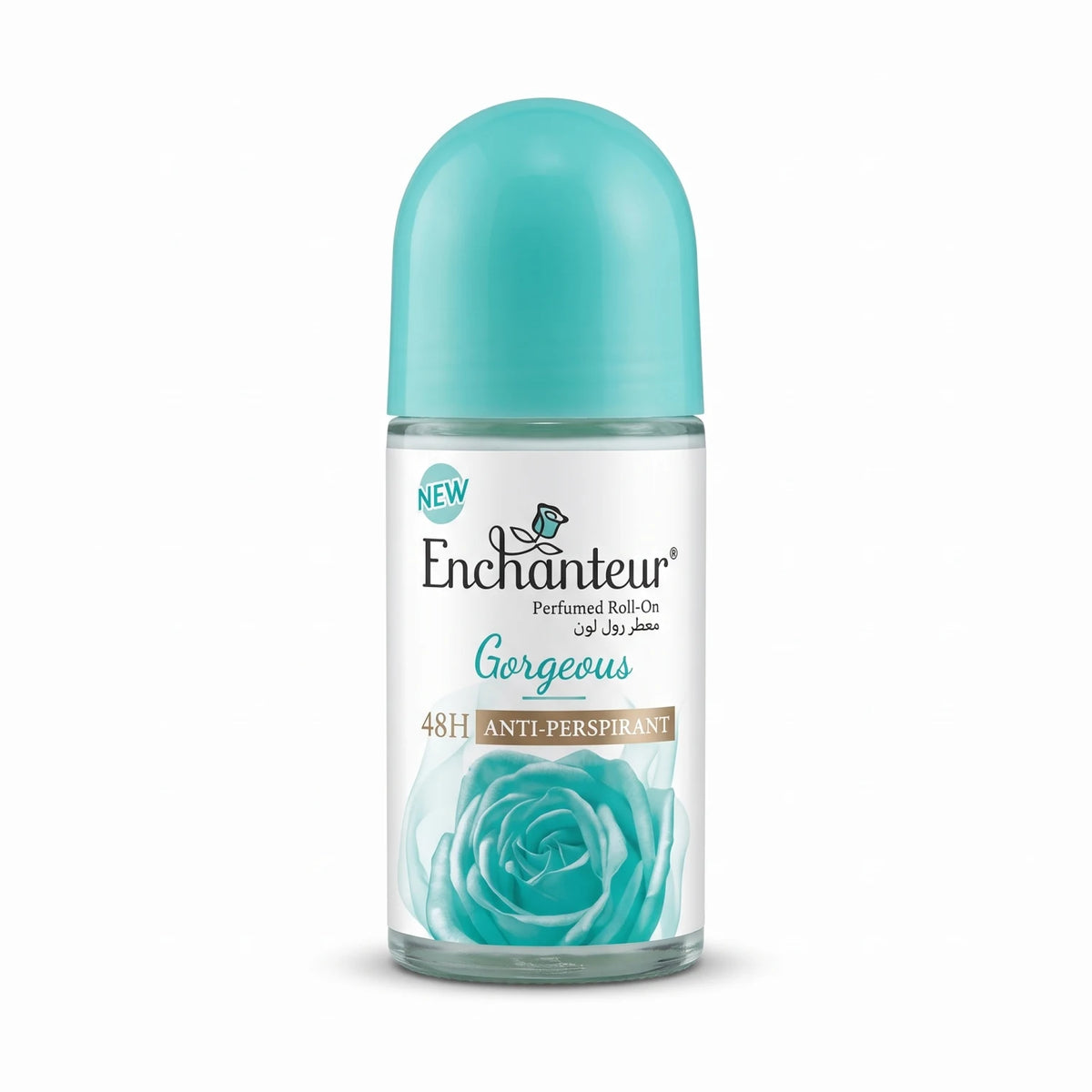 Enchanteur Perfumed Roll-On Antiperspirant – Gorgeous, Turquoise | 48H Anti-Perspirant