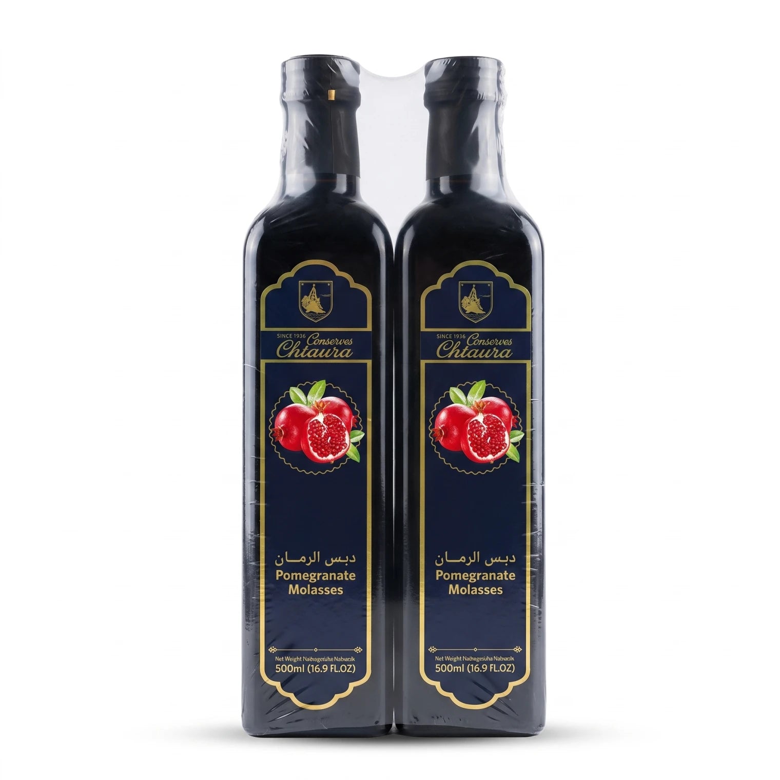 Chtaura Pomegranate Molasses 500ml Pack of 2 – Pomegranate Flavour, Twin Bottle Set