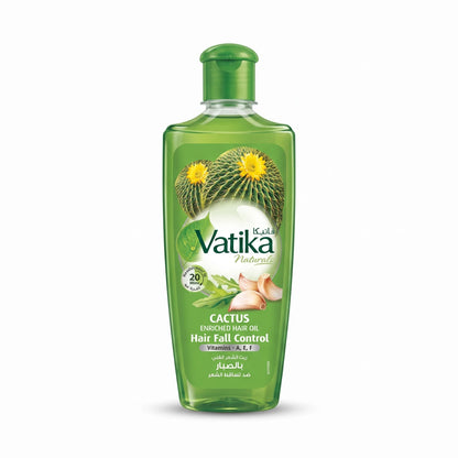 Vatika Hair Oil 200ml Cactus, Ghergir & Garlic with Vitamins A, E and F | Root-to-Tip Nourishment for Soft, Strong Hair