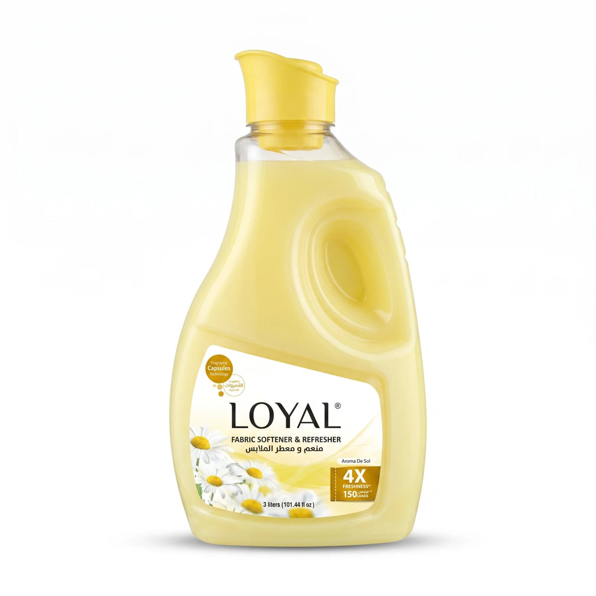 Loyal Fabric Softener & Refresher Aroma De Sol 3 Liters | Fragrance Capsules Technology | 4X Freshness | 150 Loads