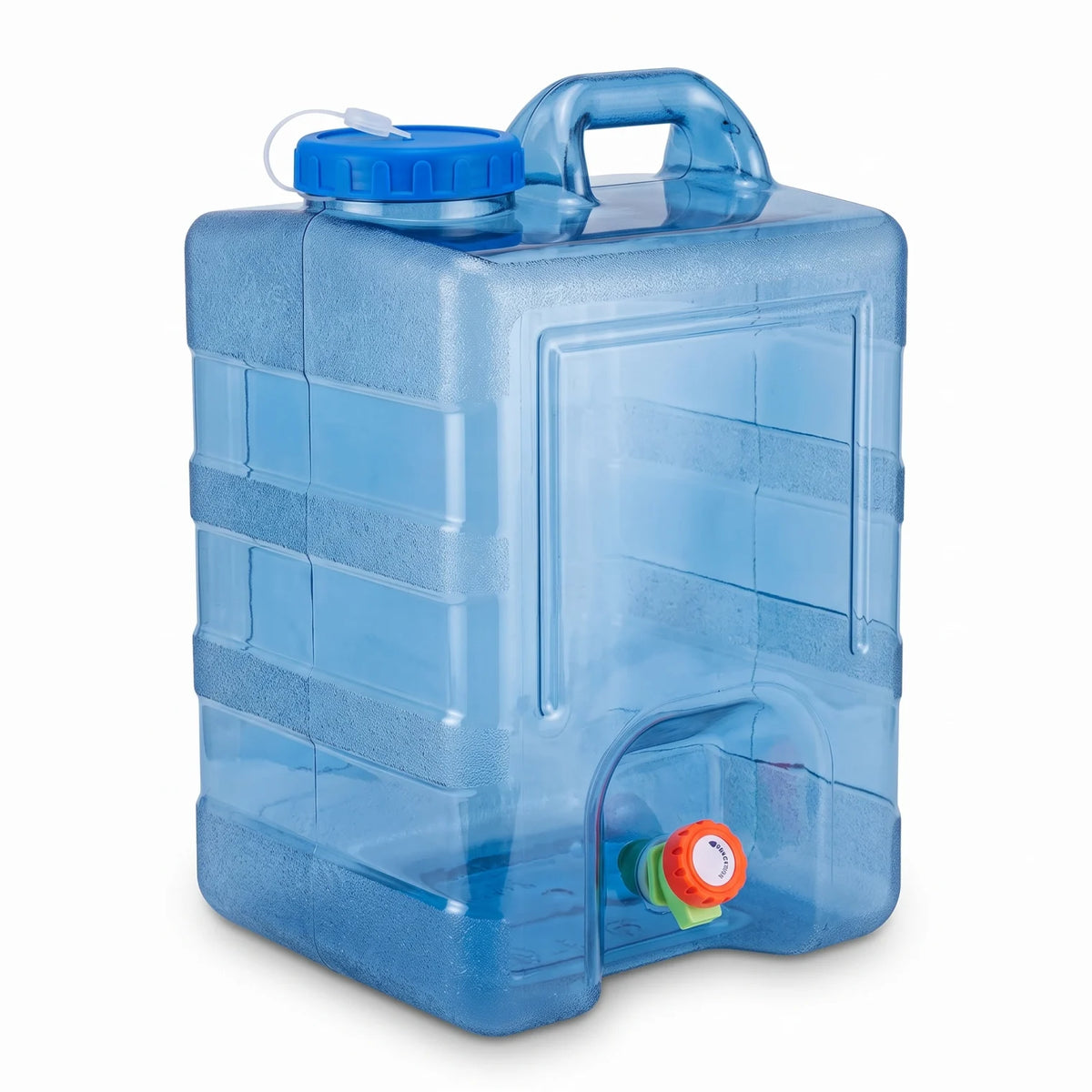 Portable Camping Water Container with Tap – 20 Liters or 24 Liters Blue Plastic Jerry Can with Carry Handle and Screw-On Lid - 24 Liters - Image 1
