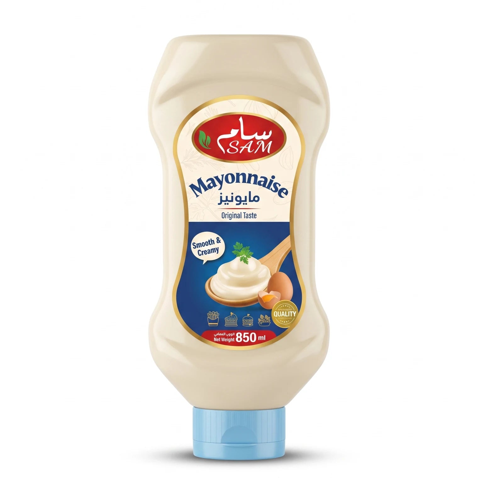SAM Mayonnaise 850 ml – Original Taste Smooth & Creamy Condiment for Meals, Sandwiches and Salads