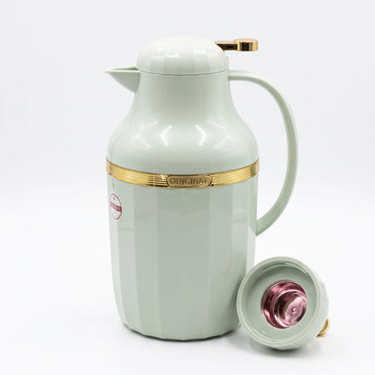 HAMID light green & gold vaccum flask 2.0 Liters – Leak Proof | Keeps Tea and Coffee Hot or Cold for 12 Hours