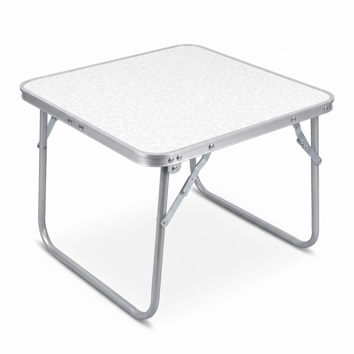 Square Aluminum Alloy Camping and Picnic Folding Table – 30 x 40 x 40 cm | White Tabletop, Folding Legs, Compact Outdoor Table