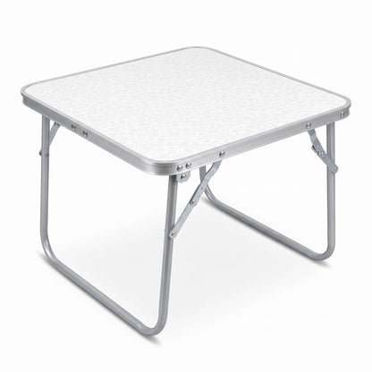 Square Aluminum Alloy Camping and Picnic Folding Table – 30 x 40 x 40 cm | White Tabletop, Folding Legs, Compact Outdoor Table