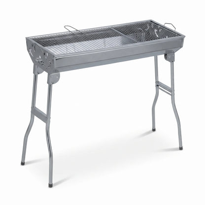 HU TOUR BBQ Portable Barbeque HTO-1027 – 68 x 33 x 98 cm | Folding Metal Grill with Wire-Mesh Surface and Scissor-Style Legs
